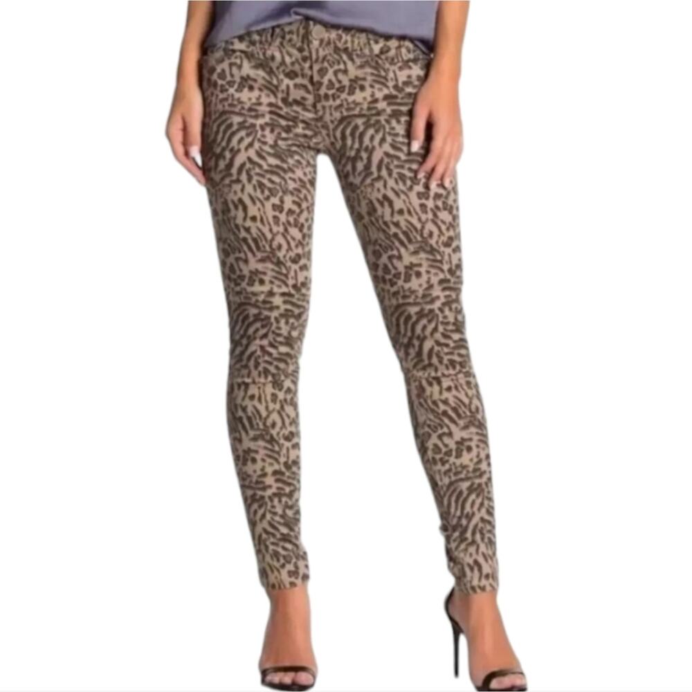 Democracy Ab‎ Solution Zipper Moto Ankle Length Skinny Jeans Leopard Size 4